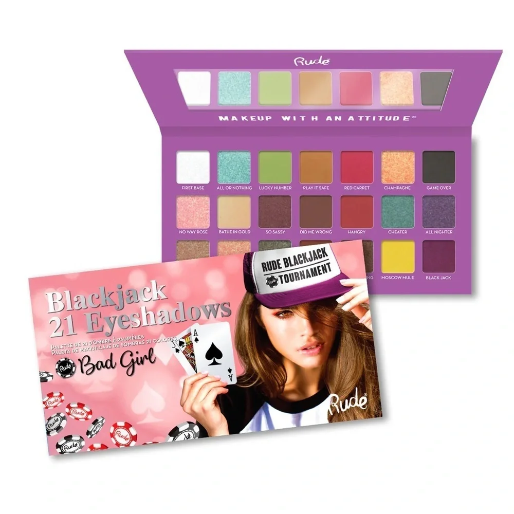 RUDE Bad Girl Blackjack 21 Eyeshadow Palette NIB